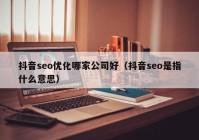 抖音seo优化哪家公司好（抖音seo是指什么意思）