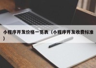 小程序开发价格一览表（小程序开发收费标准）